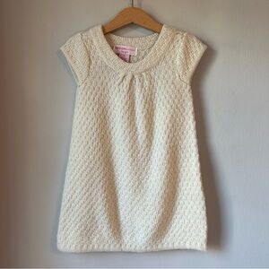Vintage Sweater Knit Wool Blend Ivory Dress Size 4T